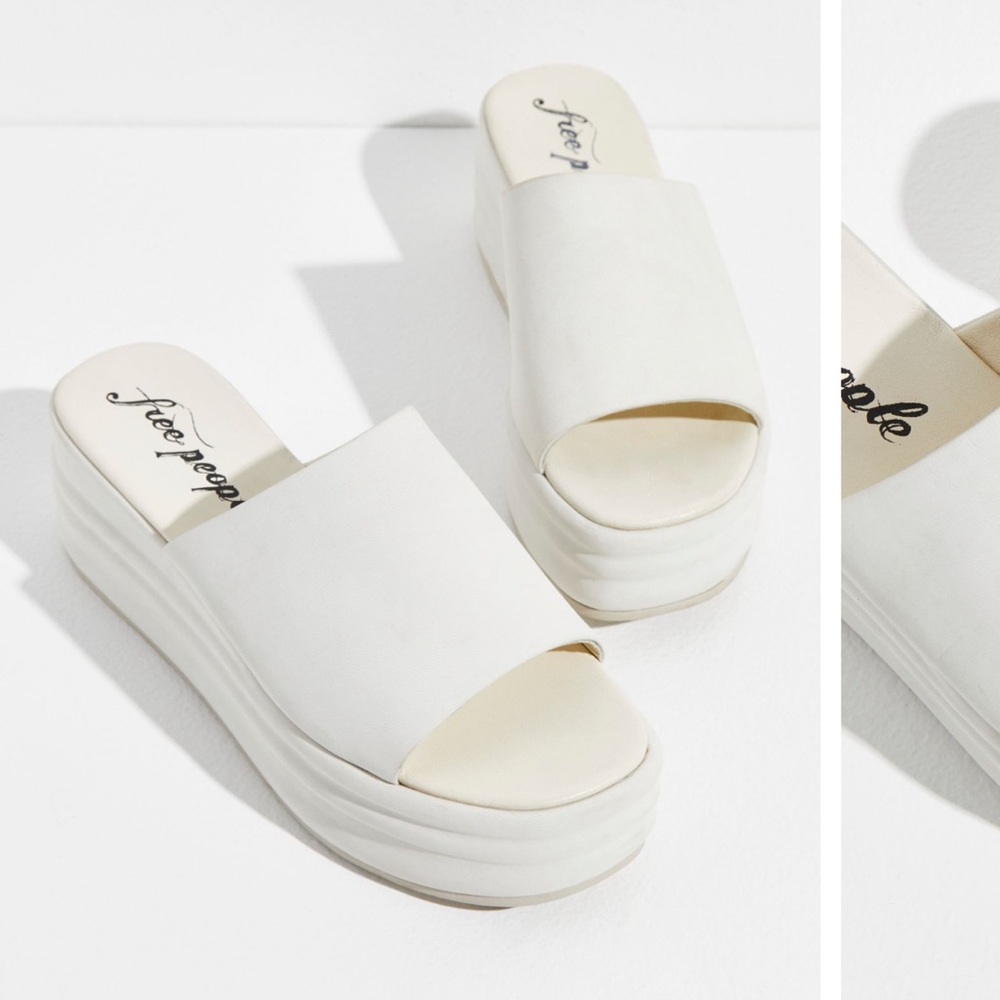 Free People Harbor Flatform Sandals in Vanilla Sz 8.5
